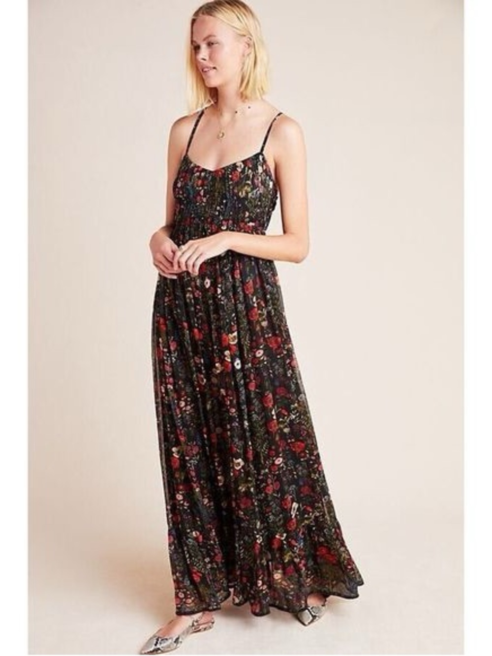 Massima Pleated Maxi Dress by Payal Jain for Anthropologie XS